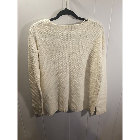 Ana Women's Ivory Textured Knit Pullover Sweater Size Large Neutral - Picture 3 of 7